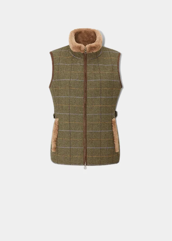 Combrook Ladies Tweed Gilet In Hazel - Regular Fit Feminine Women's Style 