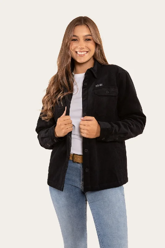 Rosewood Womens Overshirt - Black Dapper Women's Bow - adorned