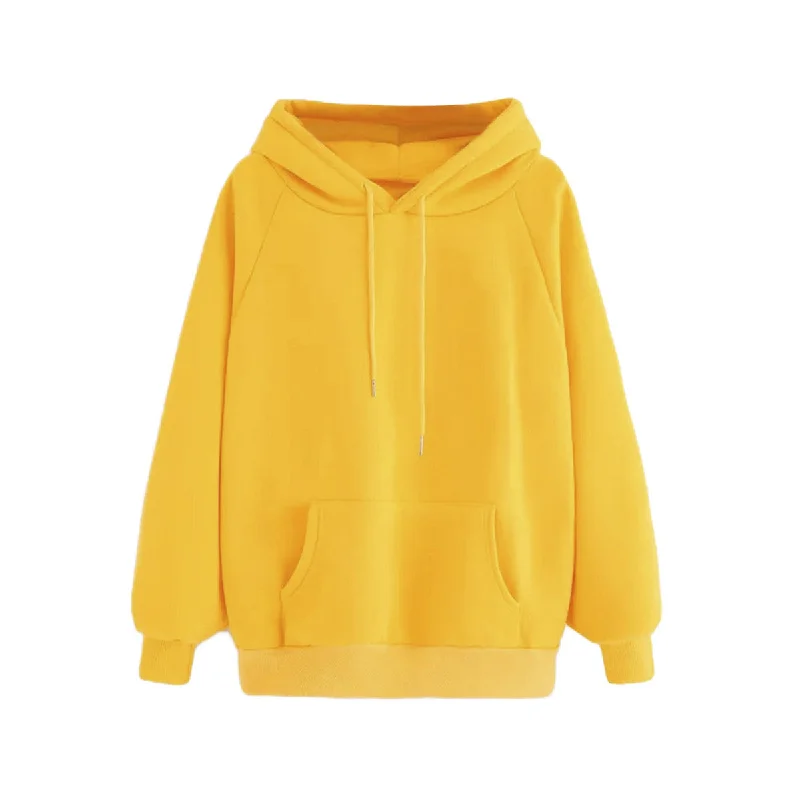 Plus Size Blank Hoodie Laid - back Women's Vibe