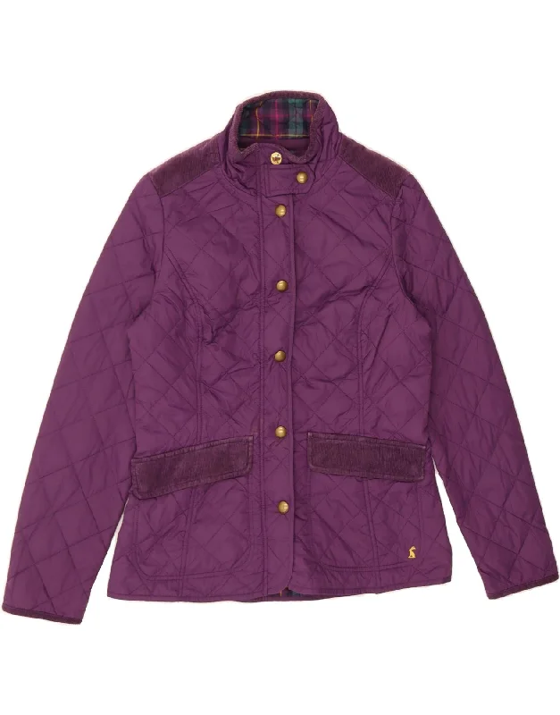 JOULES Womens Quilted Jacket UK 12 Medium Purple Polyamide Vacation