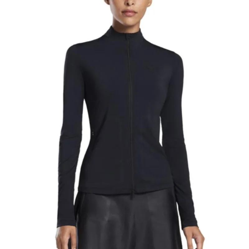 G/FORE Featherweight Full-Zip L/S Top - Onyx Minimalist Women's Casual