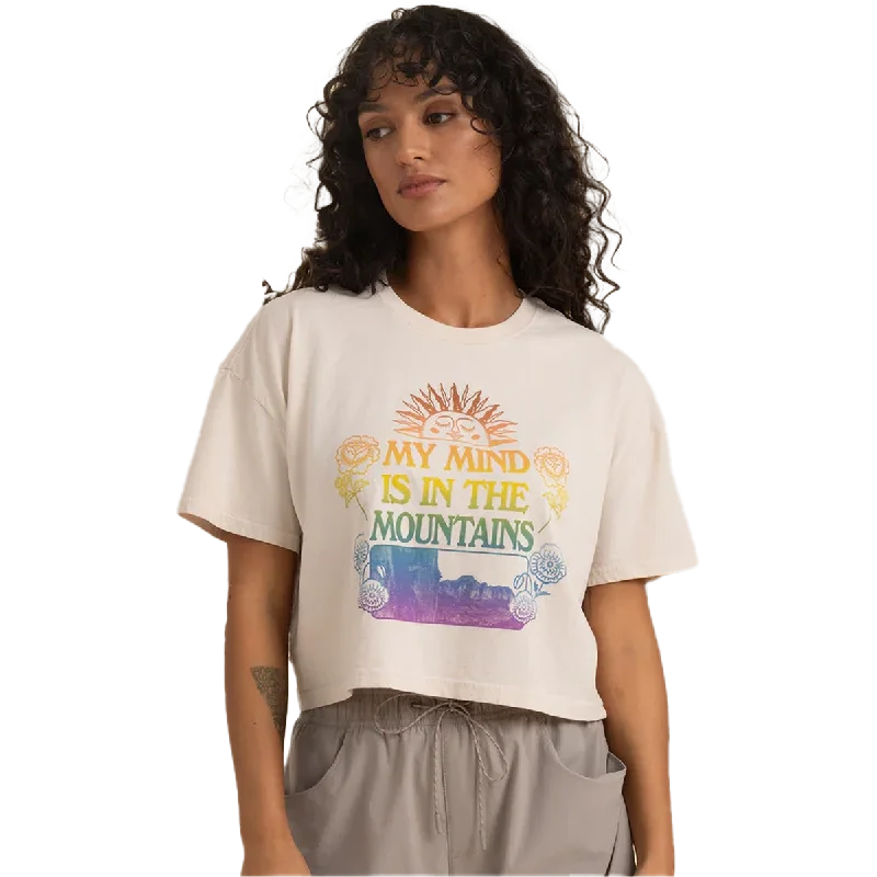 Women Mountian Cropped Boxy Tee European