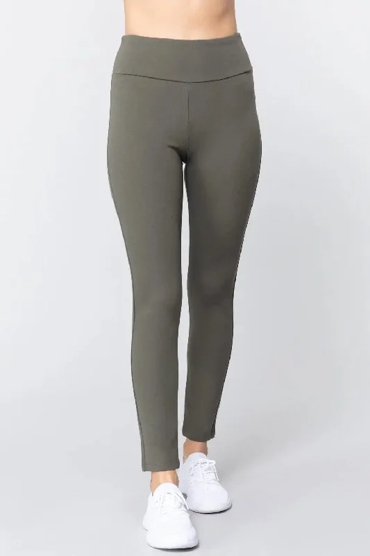 Waist Band Long Ponte Pants Practical Women's Multi - 