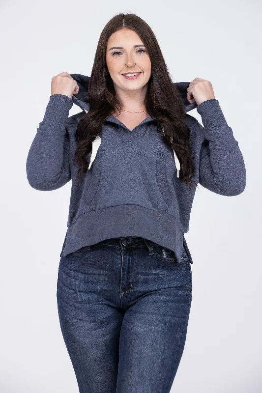 Aksu Women's Cropped Hoodie Minimalist Women's Casual