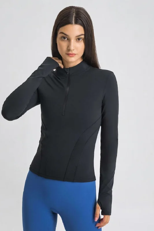 HALF-ZIP LONG TOP