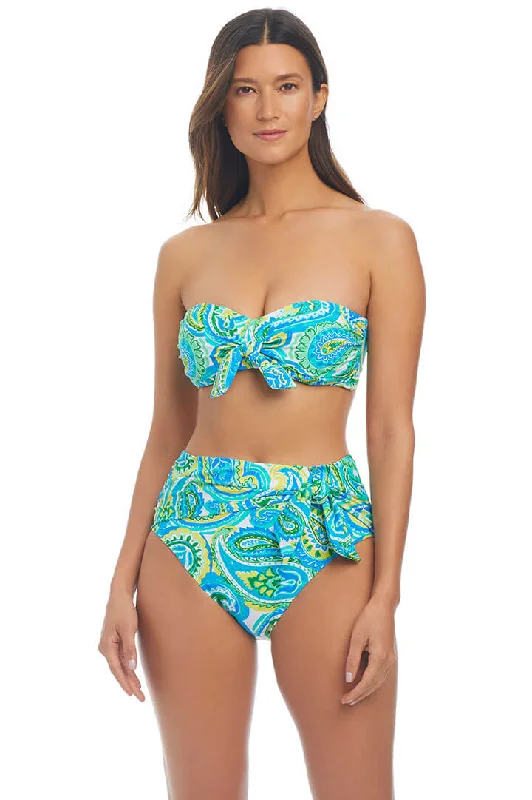 More Is More Tie-Front Bandeau Bikini Top Cashmere