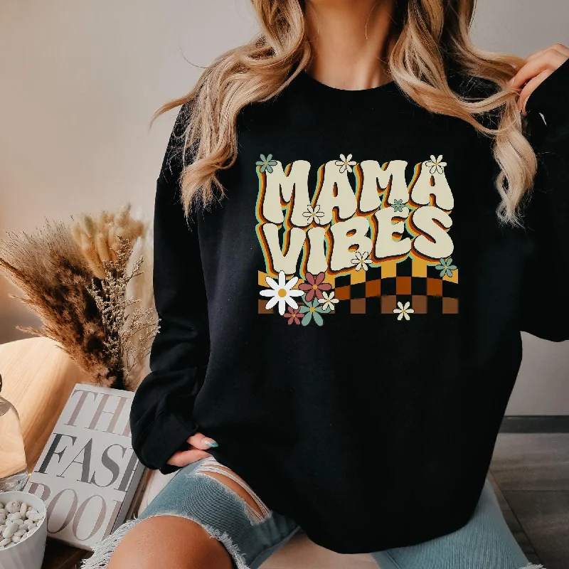 Mama Vibes Sweatshirt Stylish Women's Neon