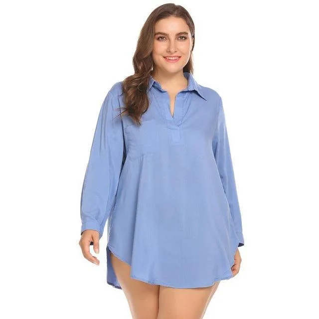 ANALUKE Sexy Cover Ups Pullovers Long Sleeve Blouse