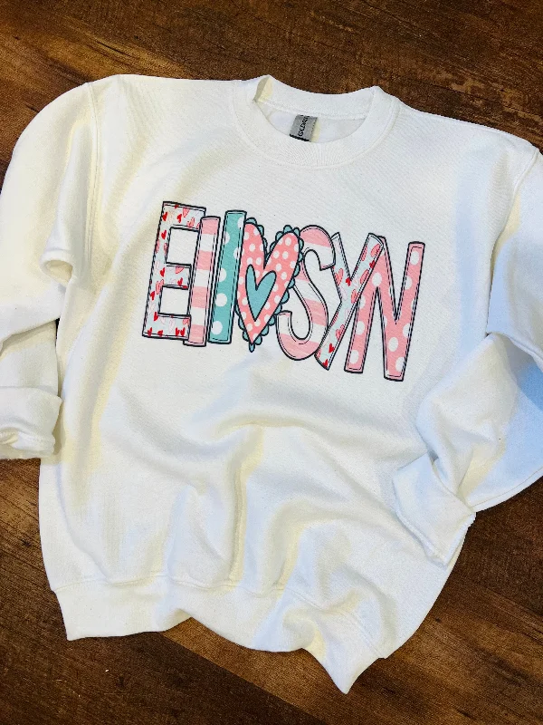 Valentine’s Day Custom Name SS, LS, & Sweatshirts Youthful Women's Pop