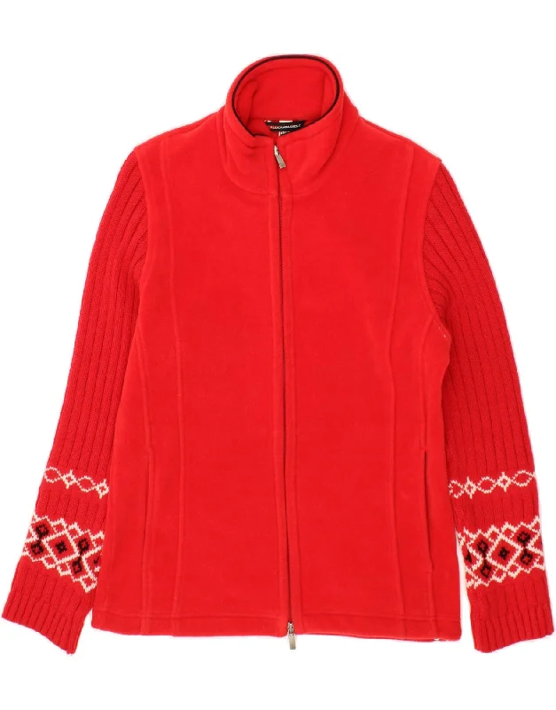 CAMPAGNOLO Womens Fleece Jacket IT 42 Medium Red Polyester Refined Women's Hand - crafted