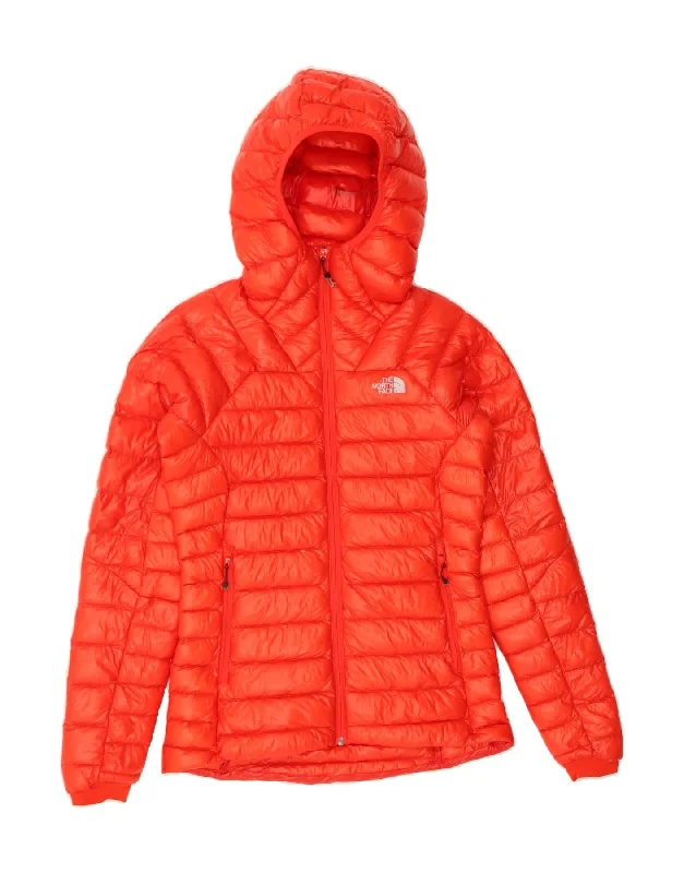 THE NORTH FACE Womens Hooded Padded Jacket UK 10 Small Orange Athletic Women's 
