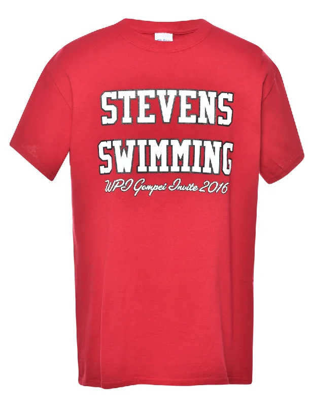 Stevens Swimming Printed T-shirt - M Minimalist Women's Casual