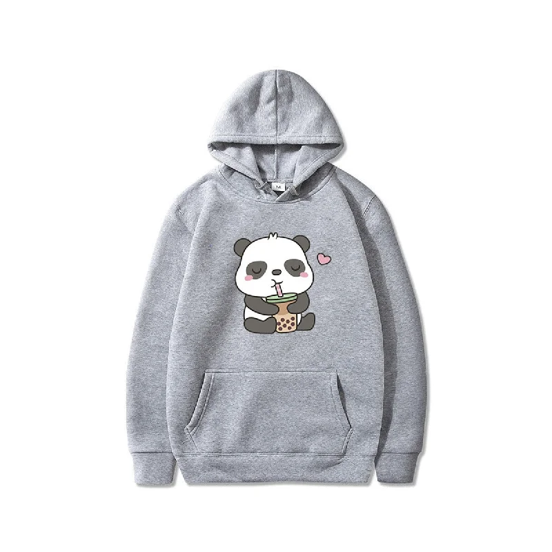 Panda Printed Hoodie Casual Women's Loose - fitting