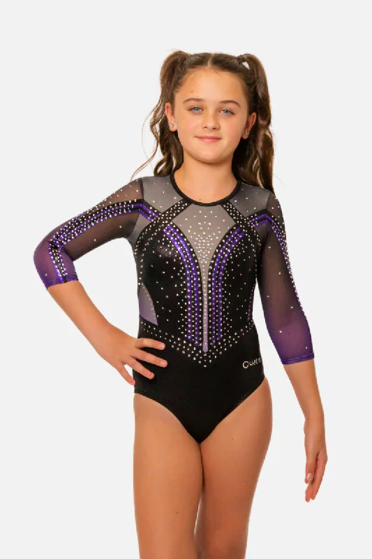 Adorn Black and Purple 3/4 Sleeve Traditional Women's 