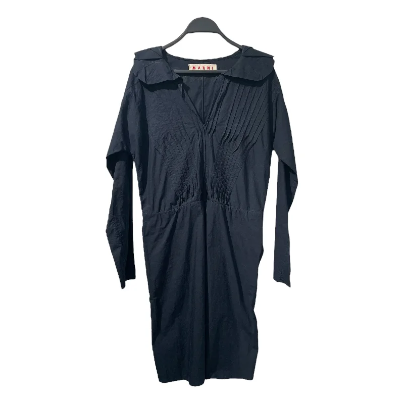 MARNI///LS Dress/38/Plain/Cotton/NVY//W [Designers] Design/ Scandinavian
