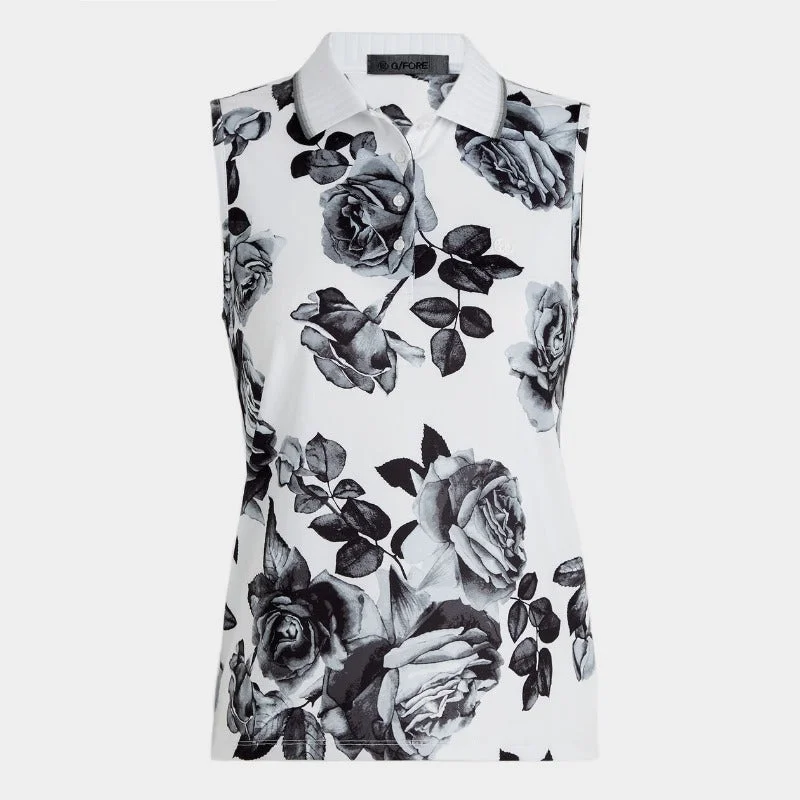 G/FORE Photo Floral S/L Polo - Snow British Gentlewoman Style