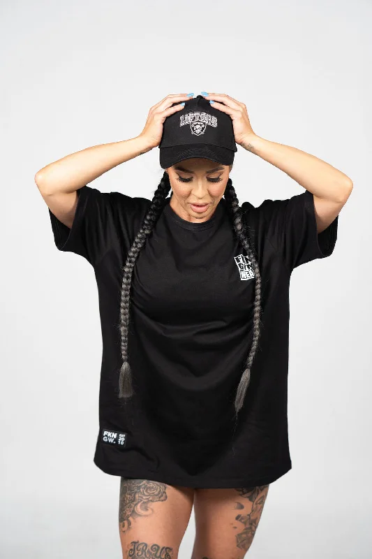 Classic | Women's Oversized Pump Cover Gym T-Shirt | Black Luxurious Women's High -  end