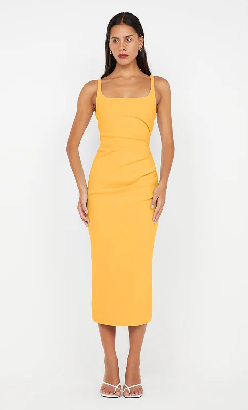 KARINA TUCK MIDI DRESS - MANGO