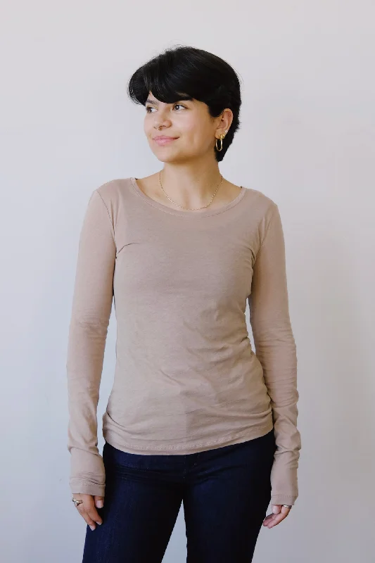 cotton longsleeve - enricaa - cinnamon dust Sharp Women's Italian