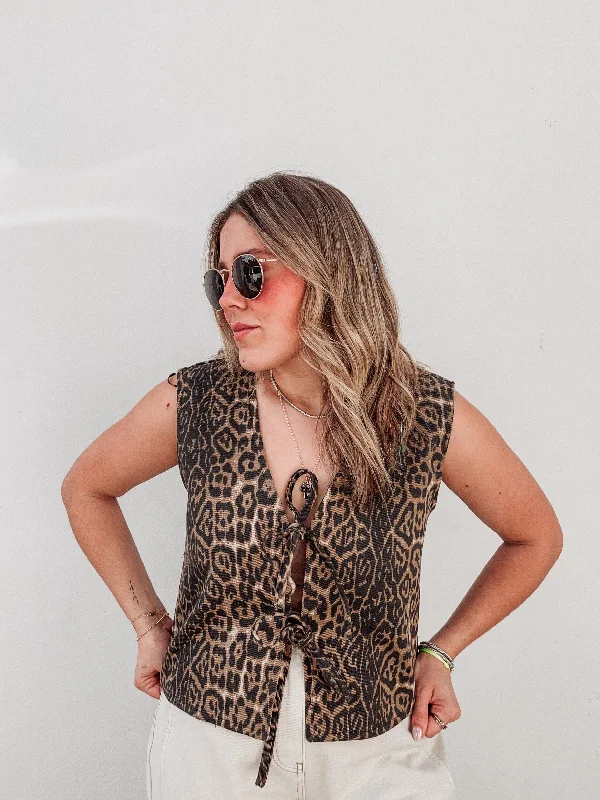 Leopard Bow Vest