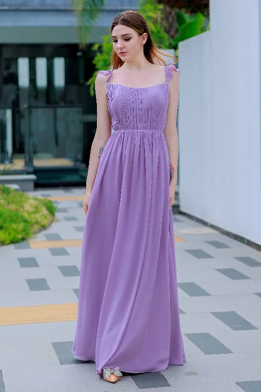 A-Line Floor Length Chiffon Bridesmaid Dress CB0714 Contemporary 