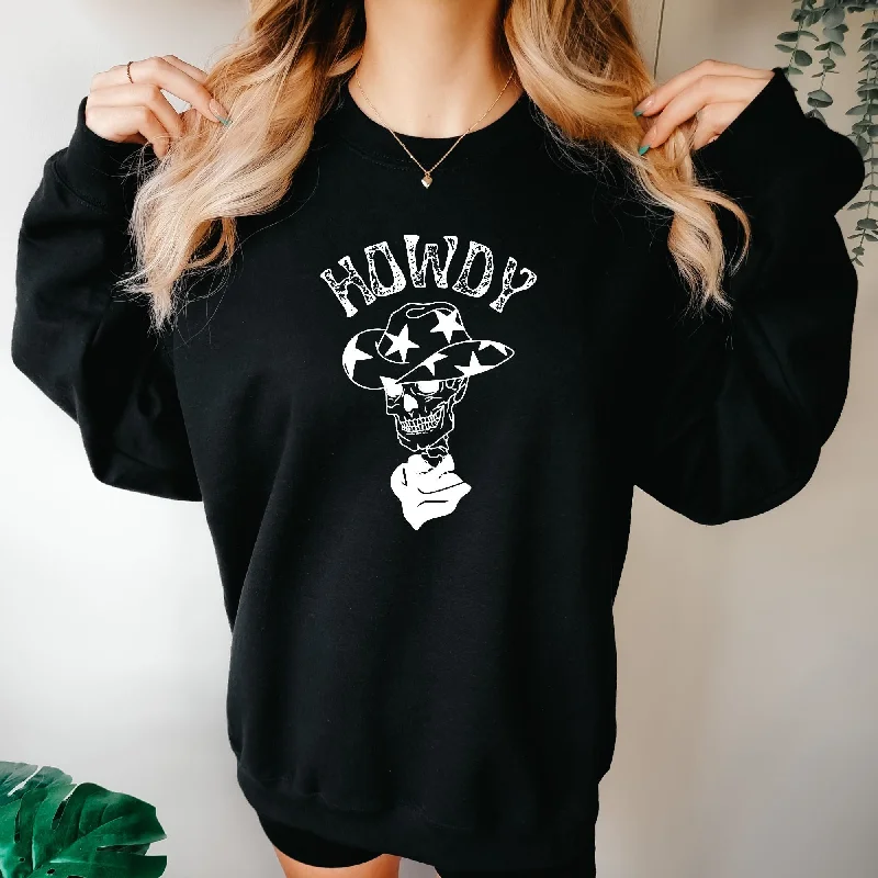 Howdy Skeleton Hoodie Western Sweatshirt *UNISEX FIT* Confident Women's High - fashion Howdy Skeleton Hoodie Western Sweatshirt *UNISEX FIT* Confident Women's High - fashion