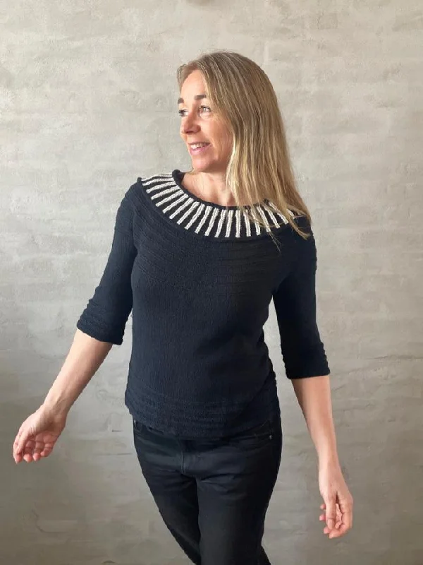 Bellis blouse by Hanne Falkenberg, knitting pattern Youthful Women's Pop