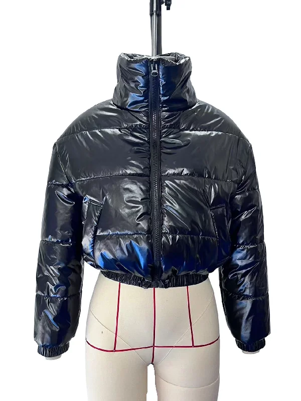 Street Cool Short Cotton Jacket Jacket Stand Collar Zipper Jacket Trendy Women's Oversized