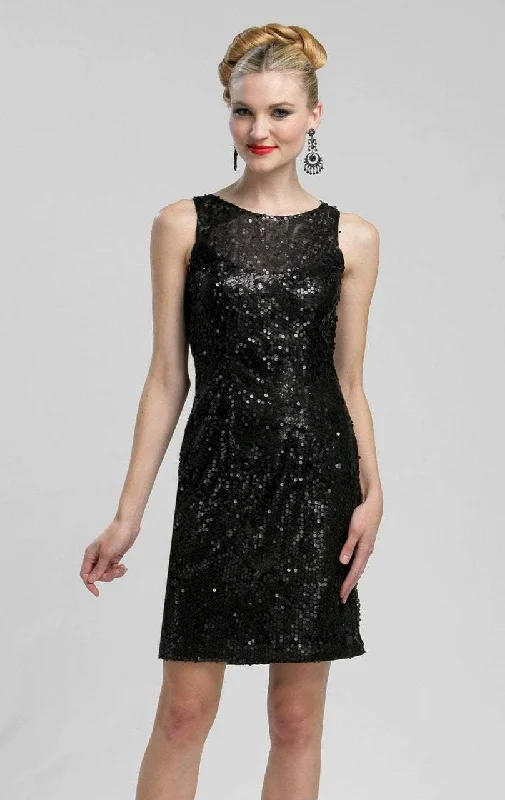 Sue Wong - N3211 Sleeveless Jewel Illusion Sequined Sheath Dress Confident Women's Power