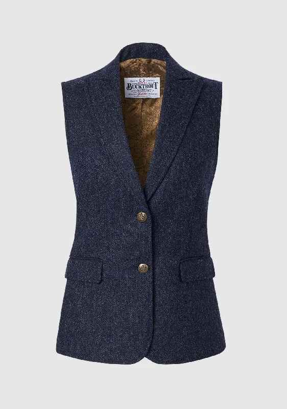 Pippa Waistcoat - Blue Unique Women's Upcycled