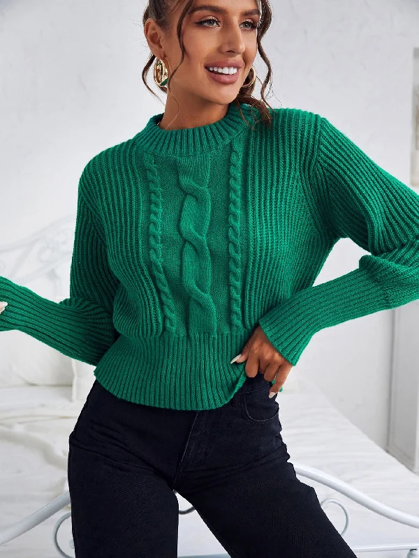 Casual Plain Long Sleeve Stand Collar Regular Women Sweater Relaxed Women's 