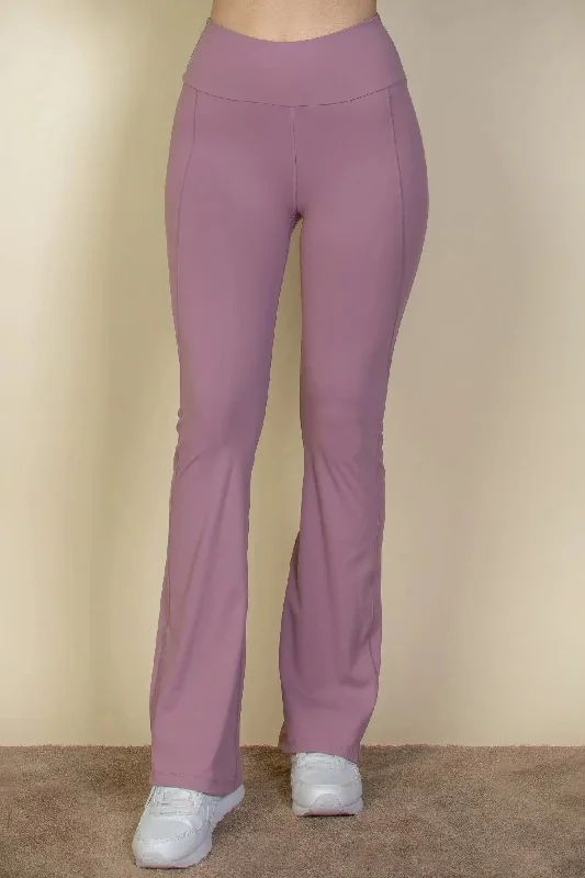 Wide waistband flare leg pants Elegant Women's Formal 