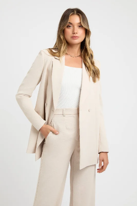 Oyster Oversized Blazer Sophisticated Women's Tailored