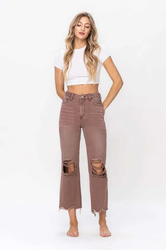VERVET by Flying Monkey 90's Vintage Crop Flare Jeans in Aztec Laid - back Women's Style