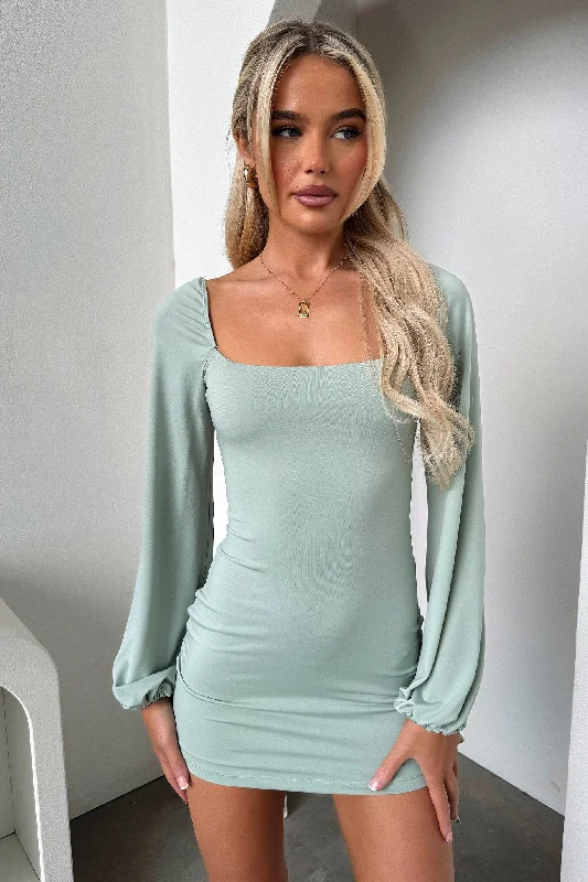 Atkinson Long Sleeve Mini Dress - Sage Sharp Women's Italian