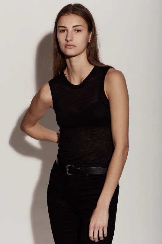MAX TANK / BLACK Sleek Women's Metallic