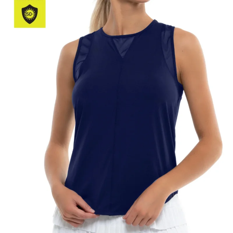 Lucky In Love Chill Out Tank - Navy Relaxed Women's Beachy
