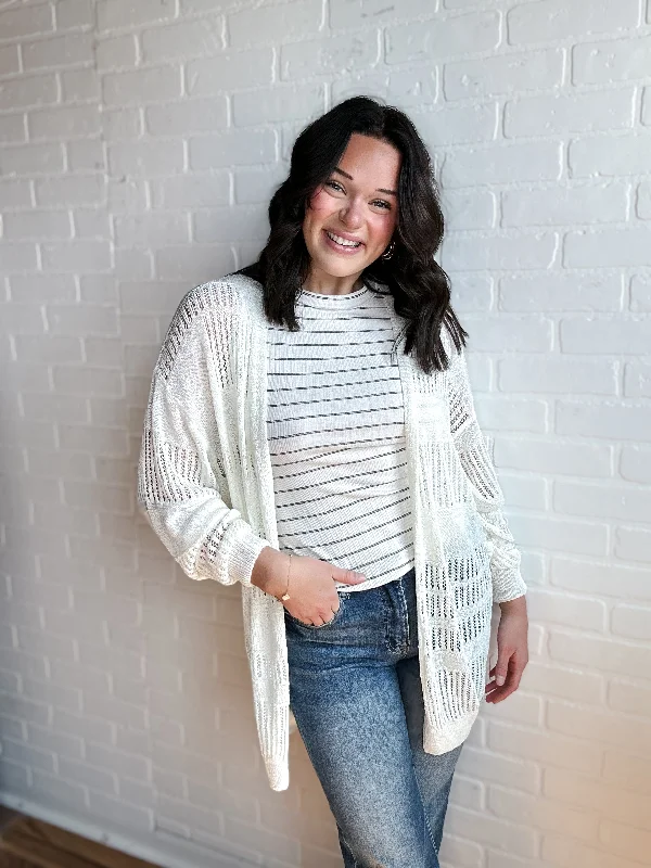 Ivory Sweater Knit Cardigan