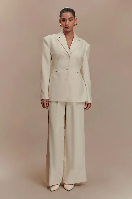 Bellamy Cinched Blazer - Buttermilk Cashmere