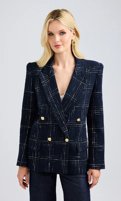 Maverick Windowpane Tweed Blazer Cozy Women's Winter