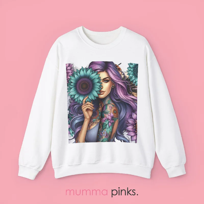 Gothic Tattooed Woman Sweatshirt Relaxed Women's 