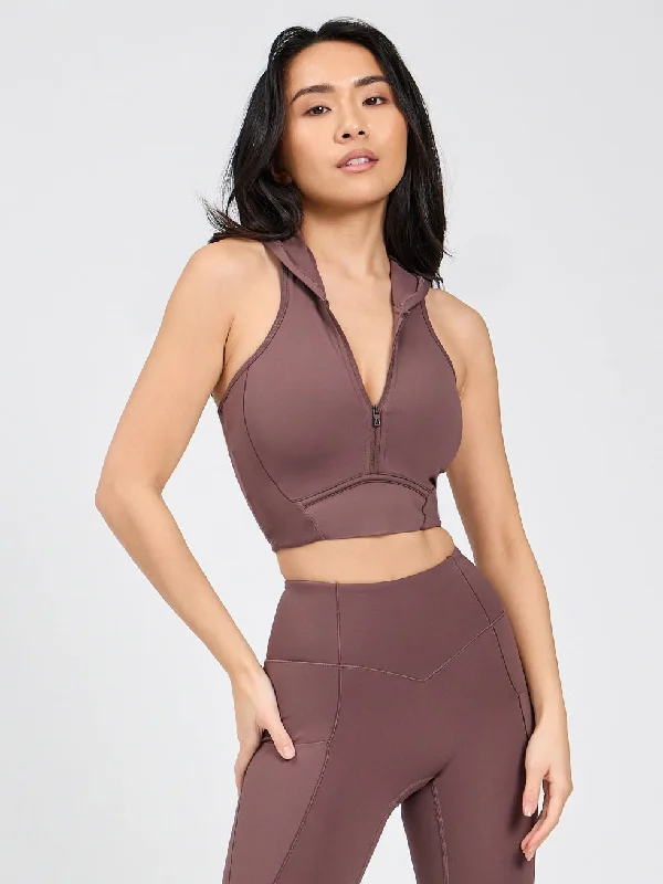 Colorado Crop Hoodie - Mocha Berry Dynamic Women's Moto