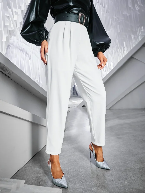 Casual Plain High Waist Long Women Pants Earthy Women's Hemp - based