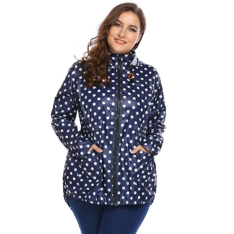 ANALUKE Dot Drawstring Trench Coat Stylish Women's Neon