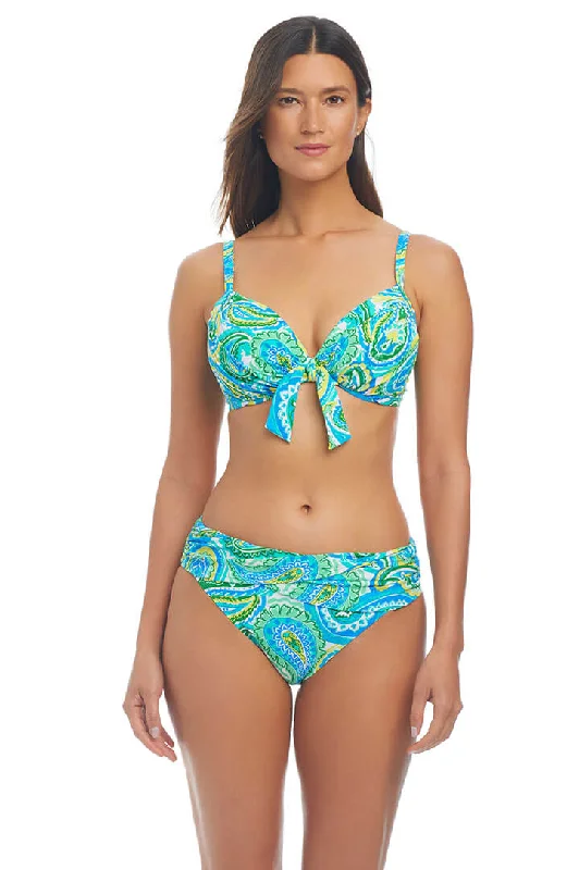 More Is More Tie-Front Bandeau Bikini Top Laid - back Women's Vibe
