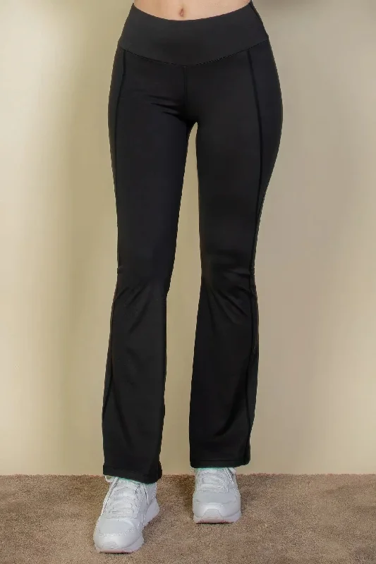 Wide waistband flare leg pants Disco