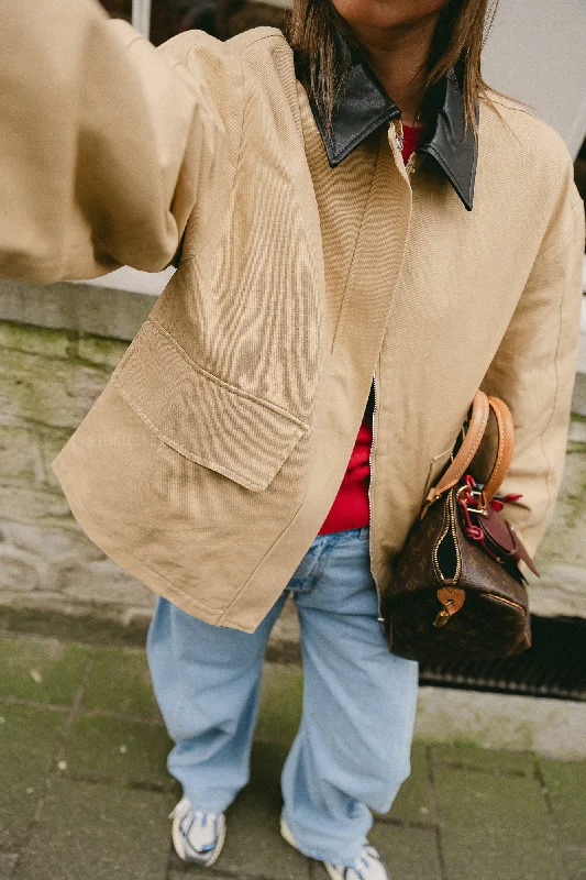 Sina Jacke Beige mit Schwarz Vacation