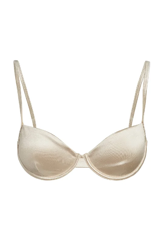 Capri Top - Champagne Shiny Jersey Australian Beach