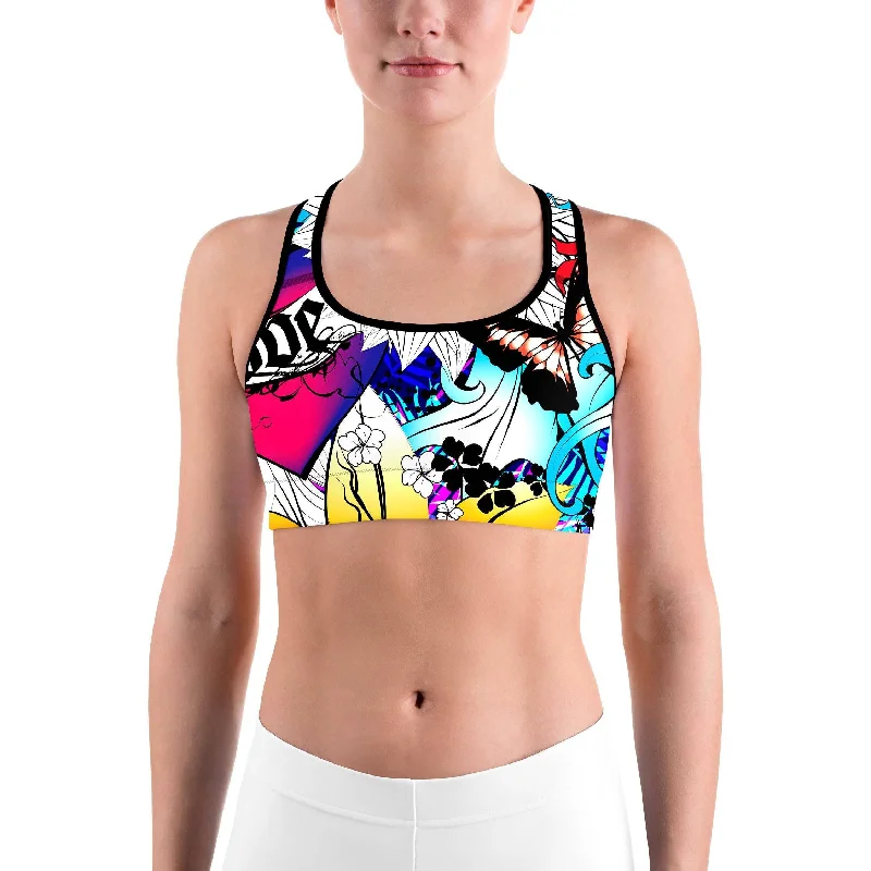 Flowers and Tats Rave Sports bra Refined Women's Velvet