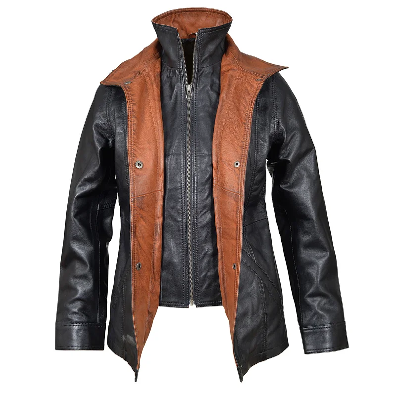 Adeline Black Leather Car Coat performance